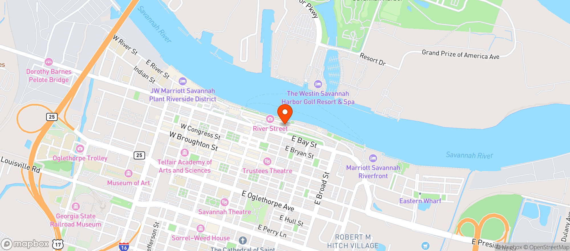 Map showing Boar’s Head Grill & Tavern (sav)
