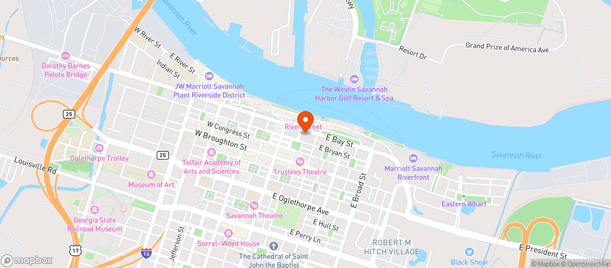 Map showing Hampton Inn