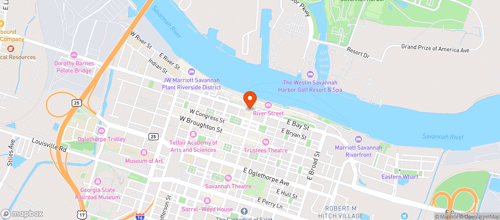 Map showing Vics On The River
