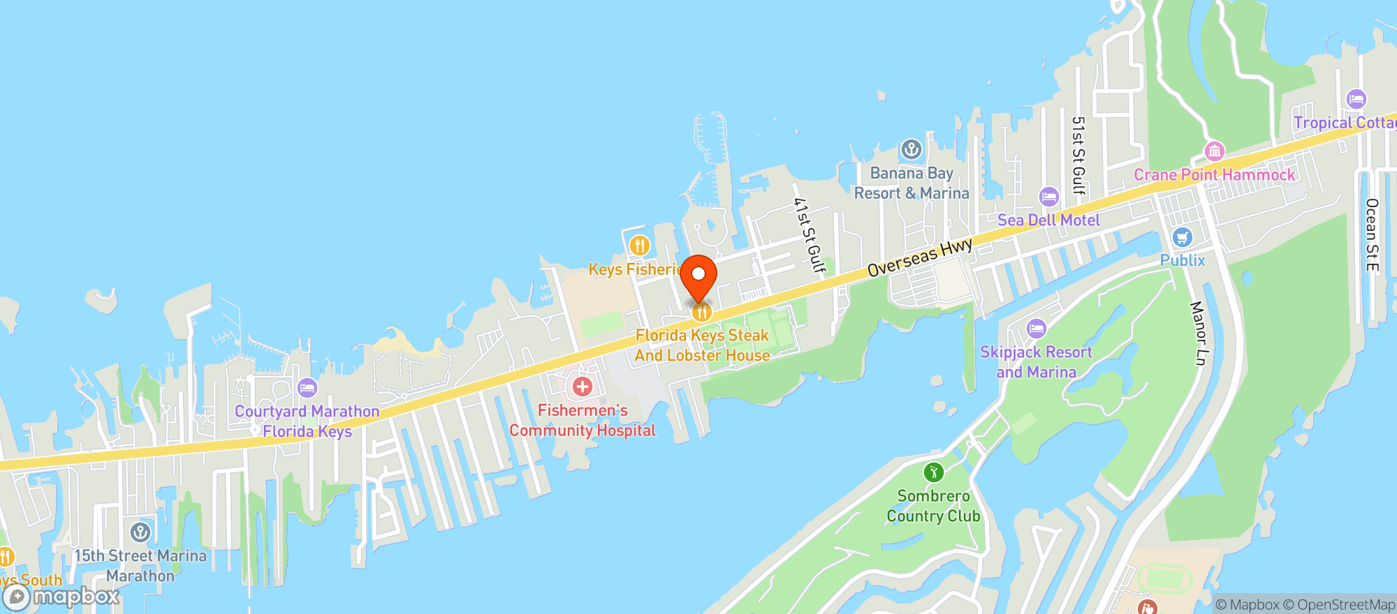 Map showing Annettes Lobster & Steak House