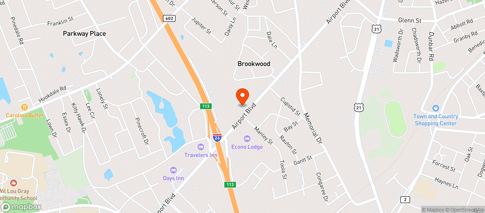 Map showing PITT STOP #42 (COLA)