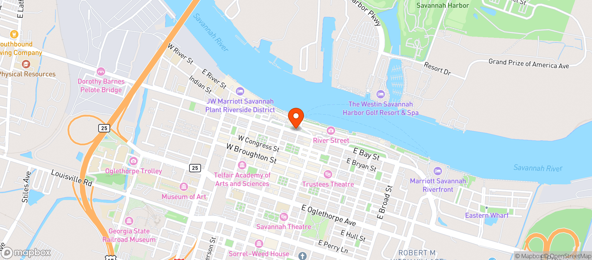 Map showing Hotel Indigo #savid