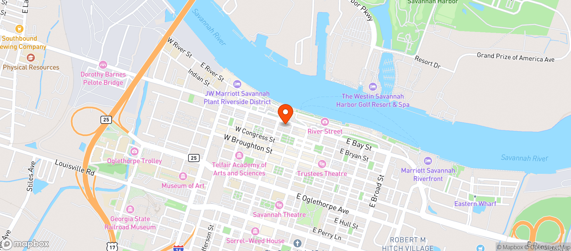 Map showing Ps Tavern