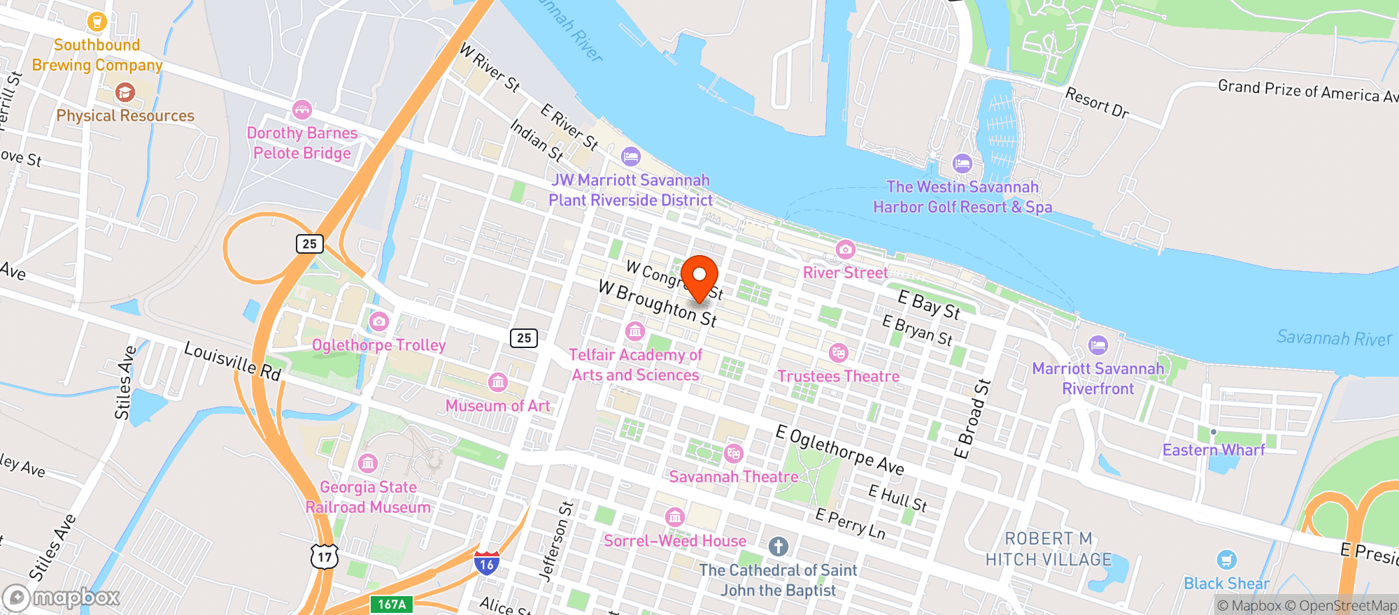 Map showing Savannah Market