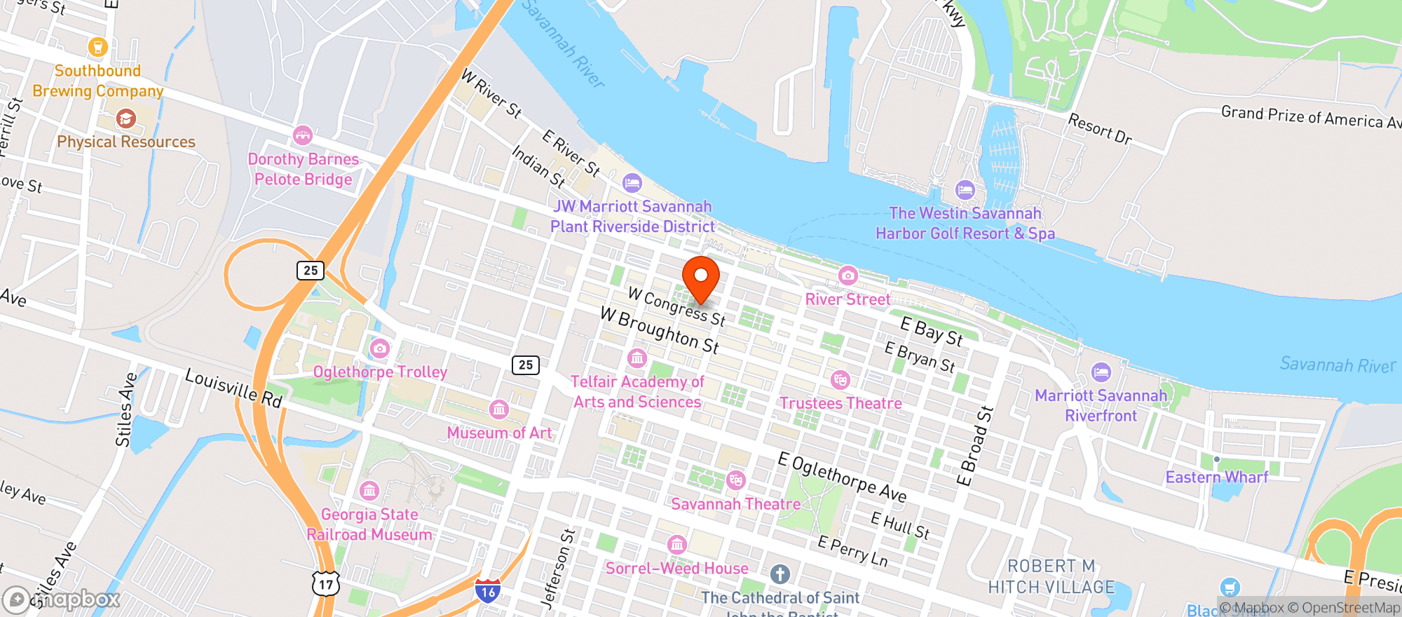 Map showing Sorry Charlies