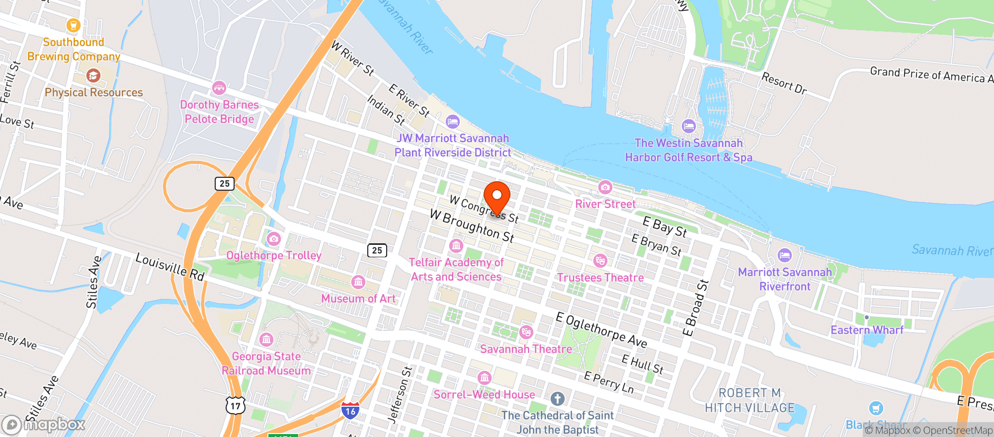 Map showing The Barrelhouse South