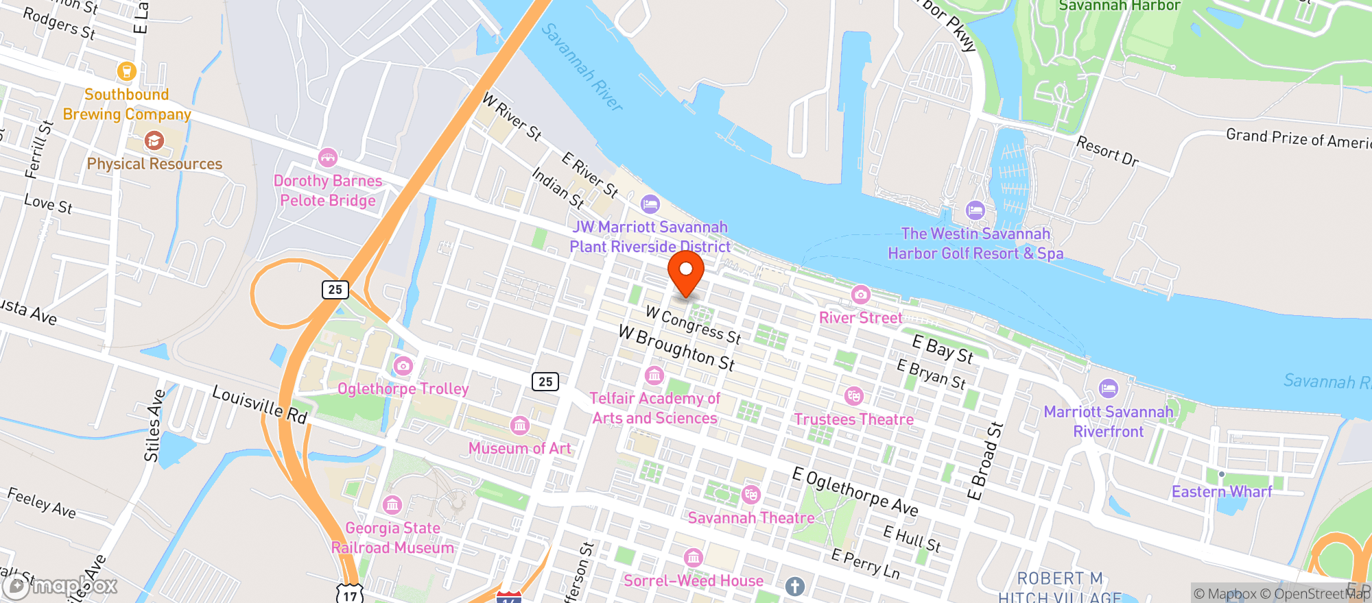 Map showing City Market – Savannah (for Internal "savannah Market" Account)