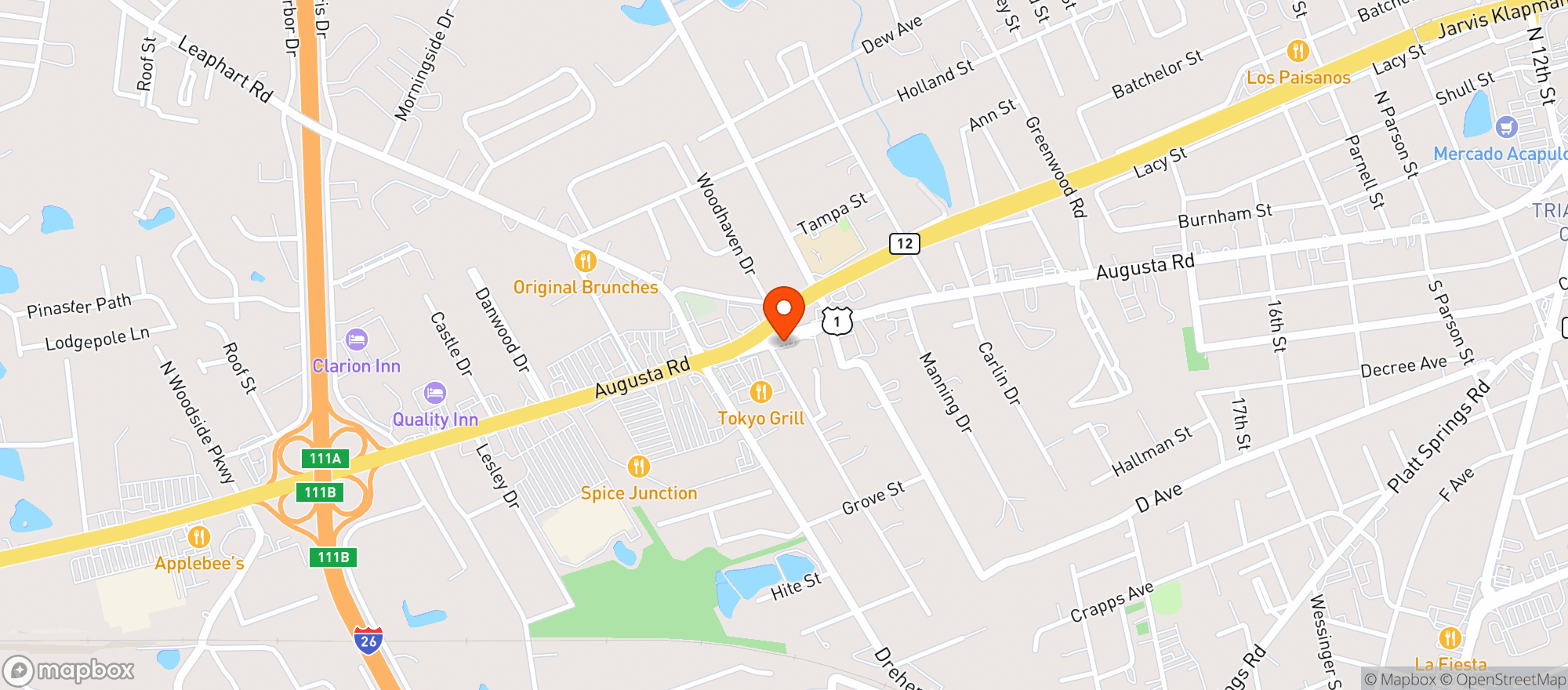 Map showing Beer & Tobacco Outlet - Augusta Rd
