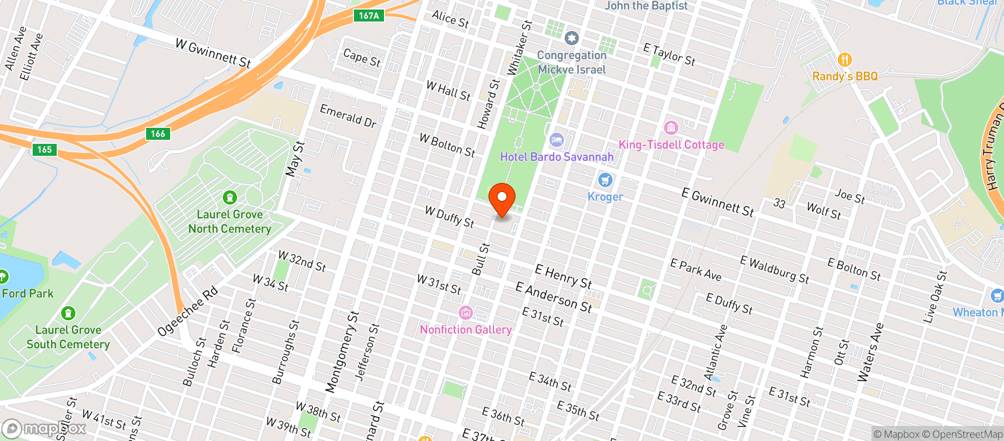 Map showing American Legion #135 (sav)