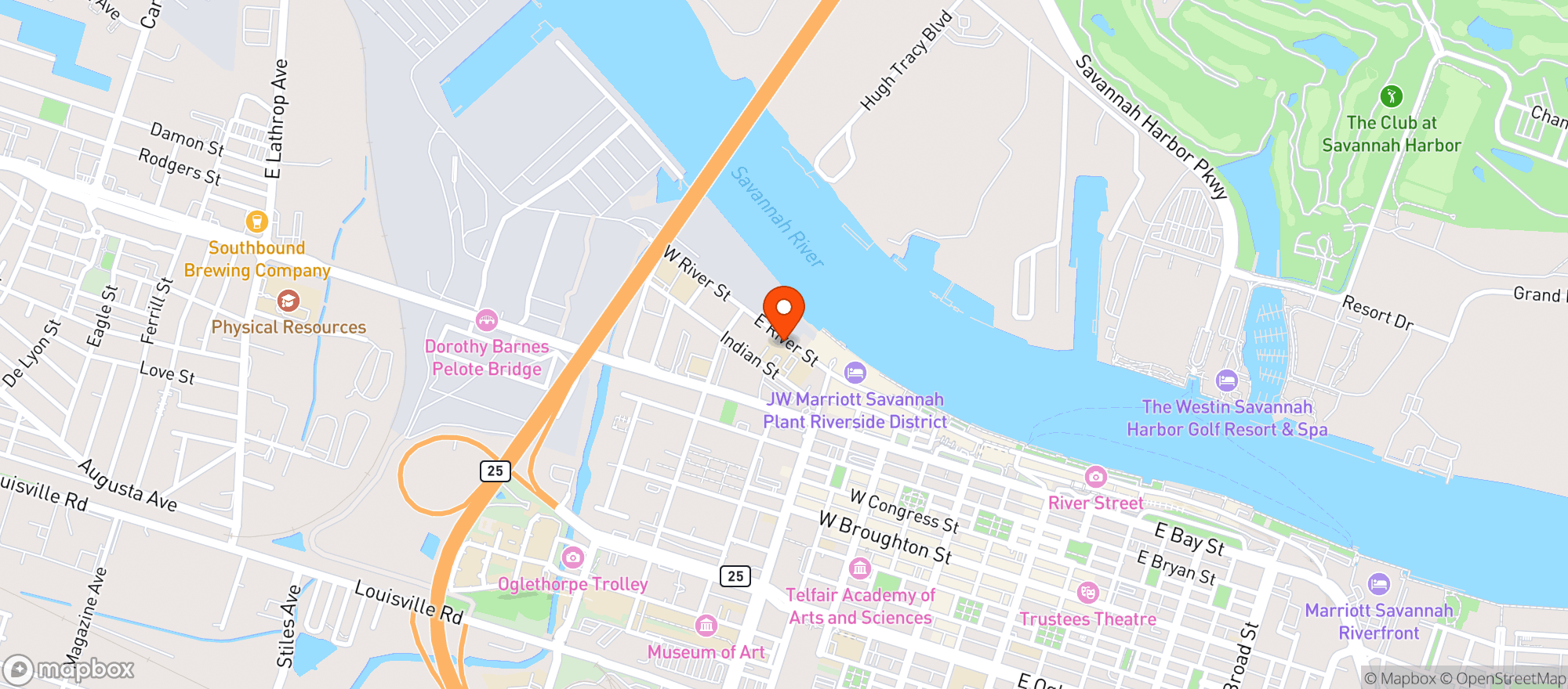 Map showing Wine Bar On The River
