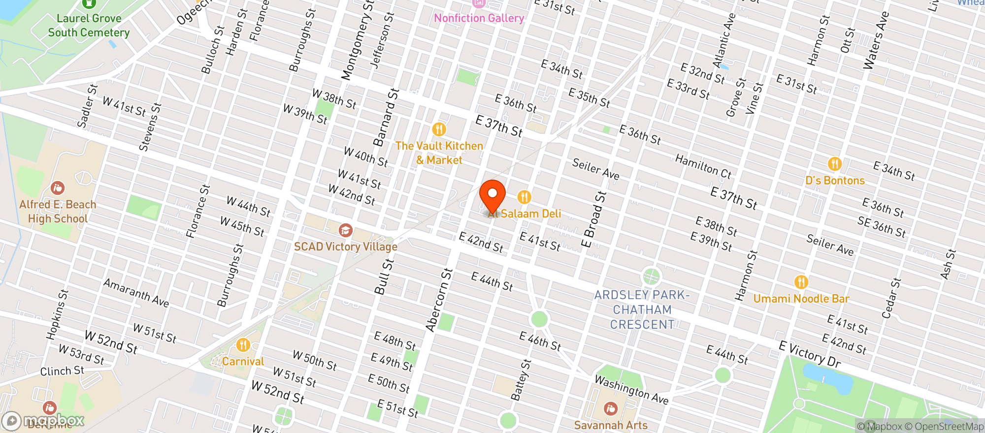 Map showing Lone Wolf Lounge