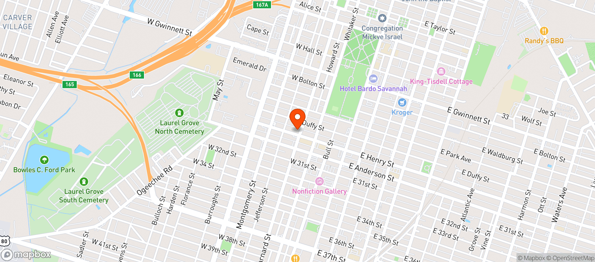 Map showing The Black Rabbit