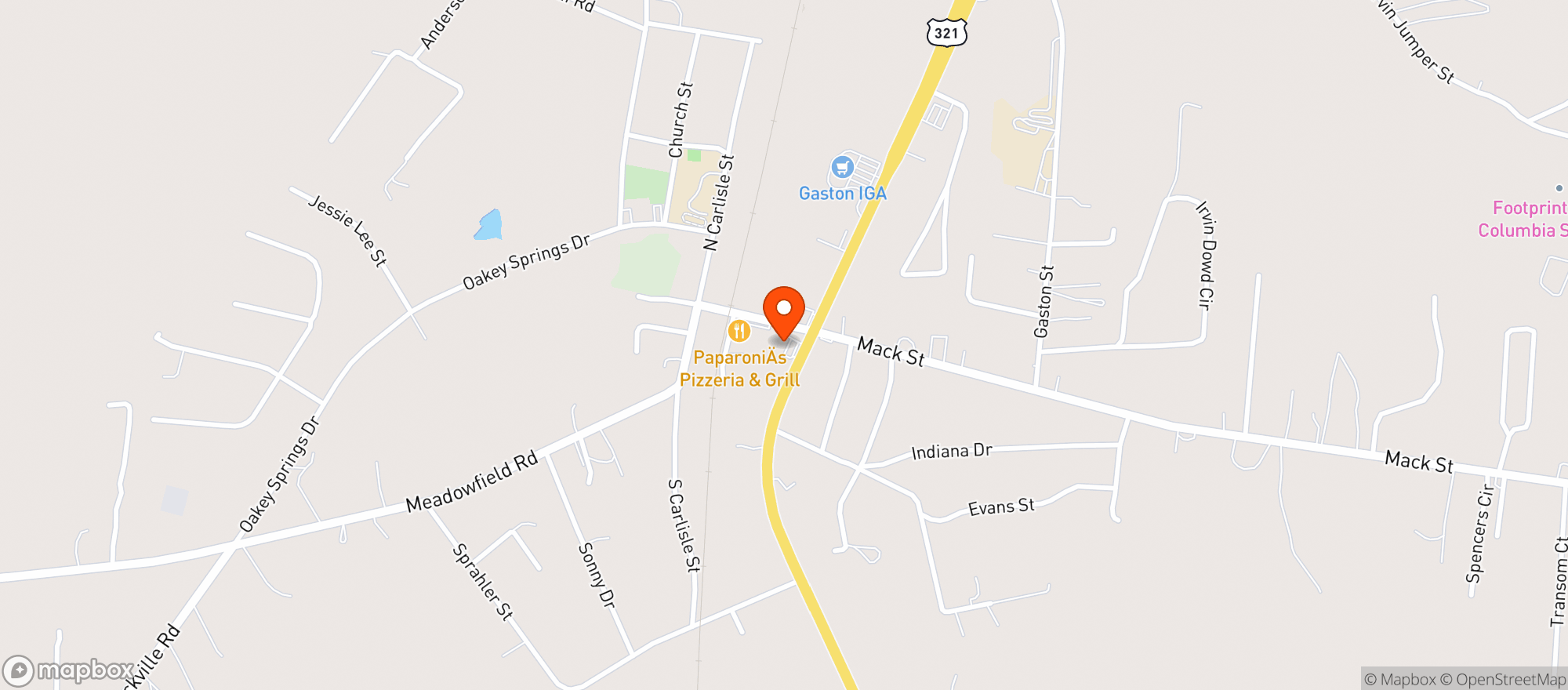 Map showing S Mart Gaston Mart