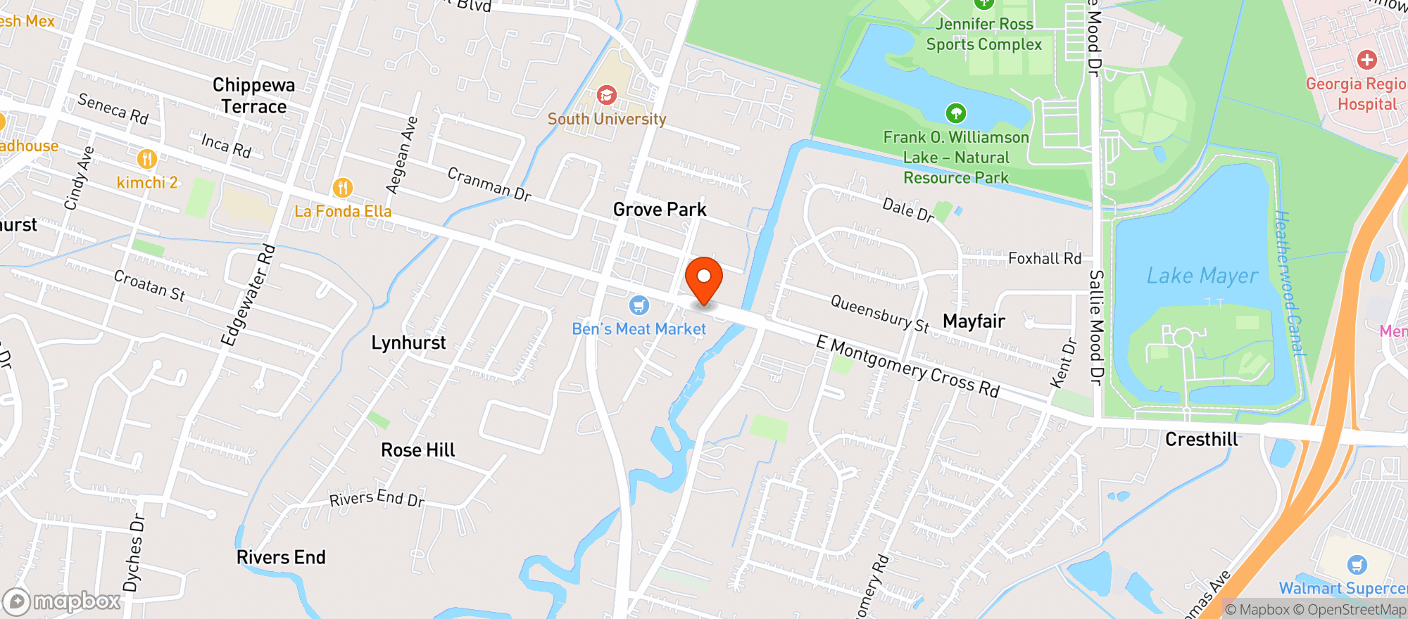 Map showing Jerrys Lounge