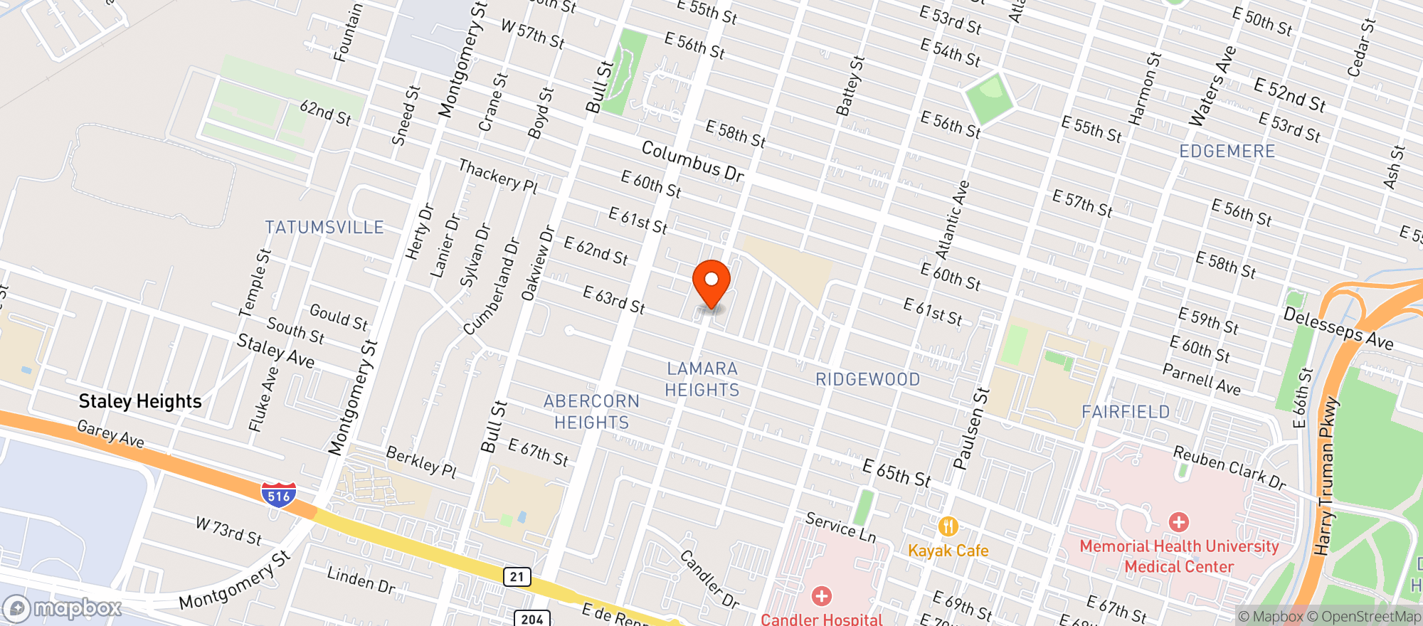 Map showing Habersham Beverage Center Inc
