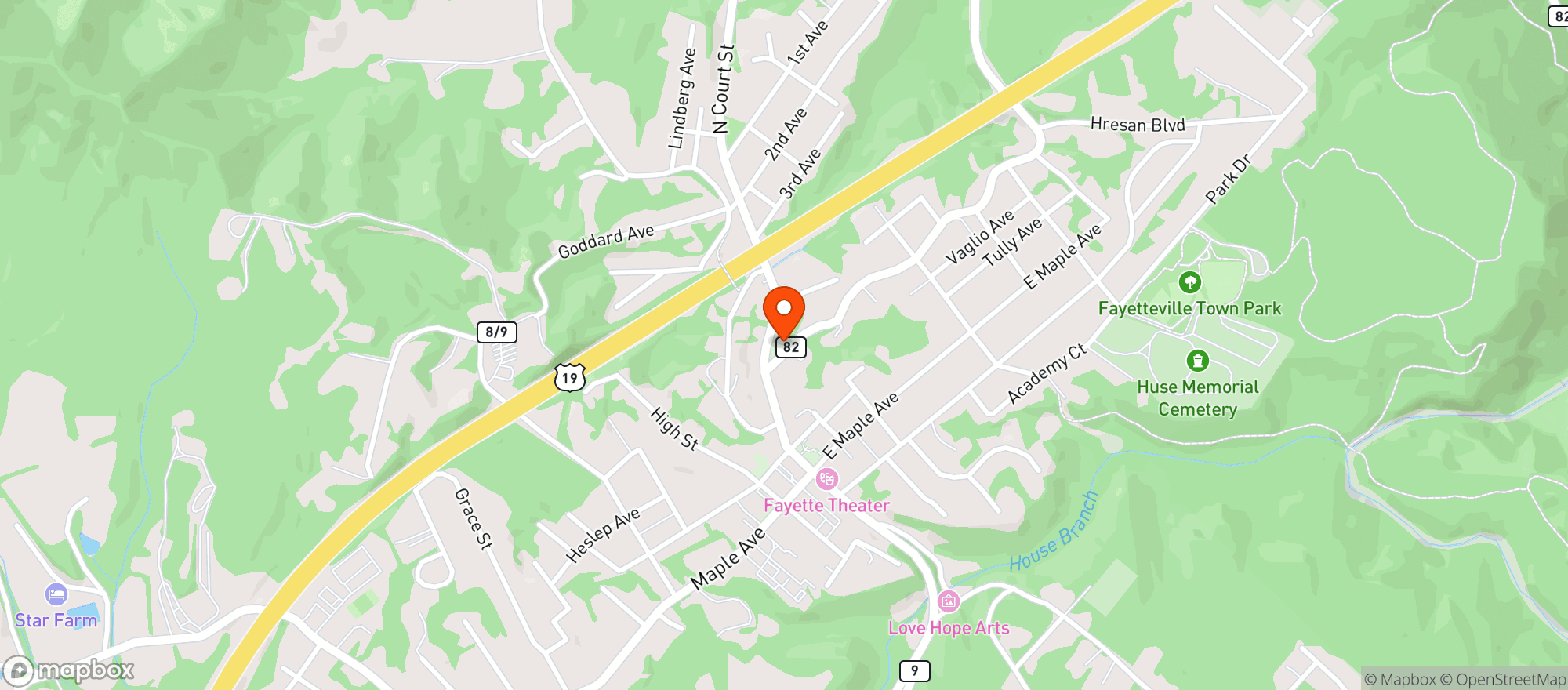 Map showing Secret Sandwich Society