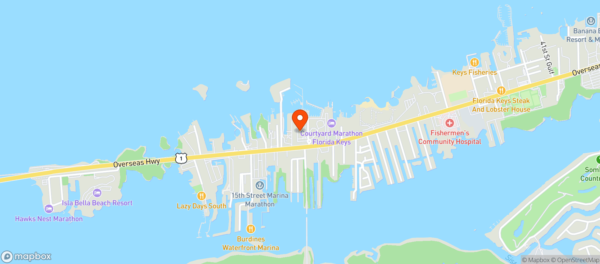 Map showing Faro Blanco Resort And Yacht Club