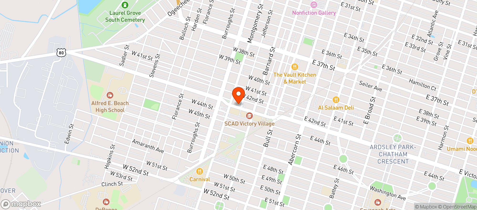 Map showing Mary Jane’s Cbd - Savannah