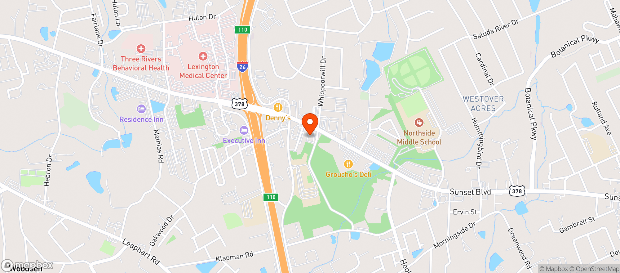 Map showing Cvs