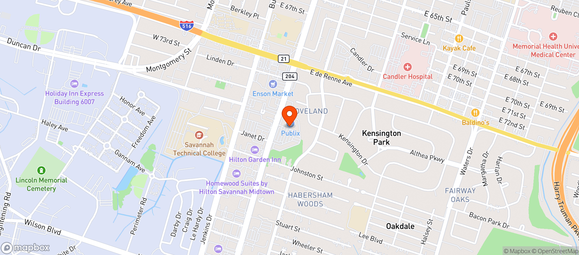 Map showing Publix