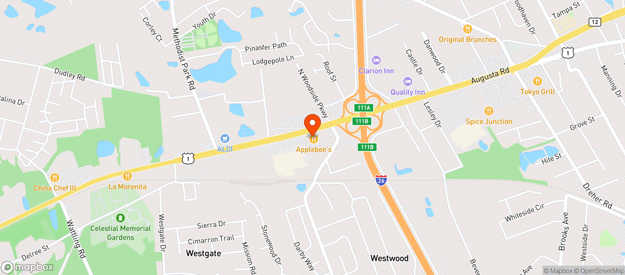 Map showing Applebees Neighborhood #97026