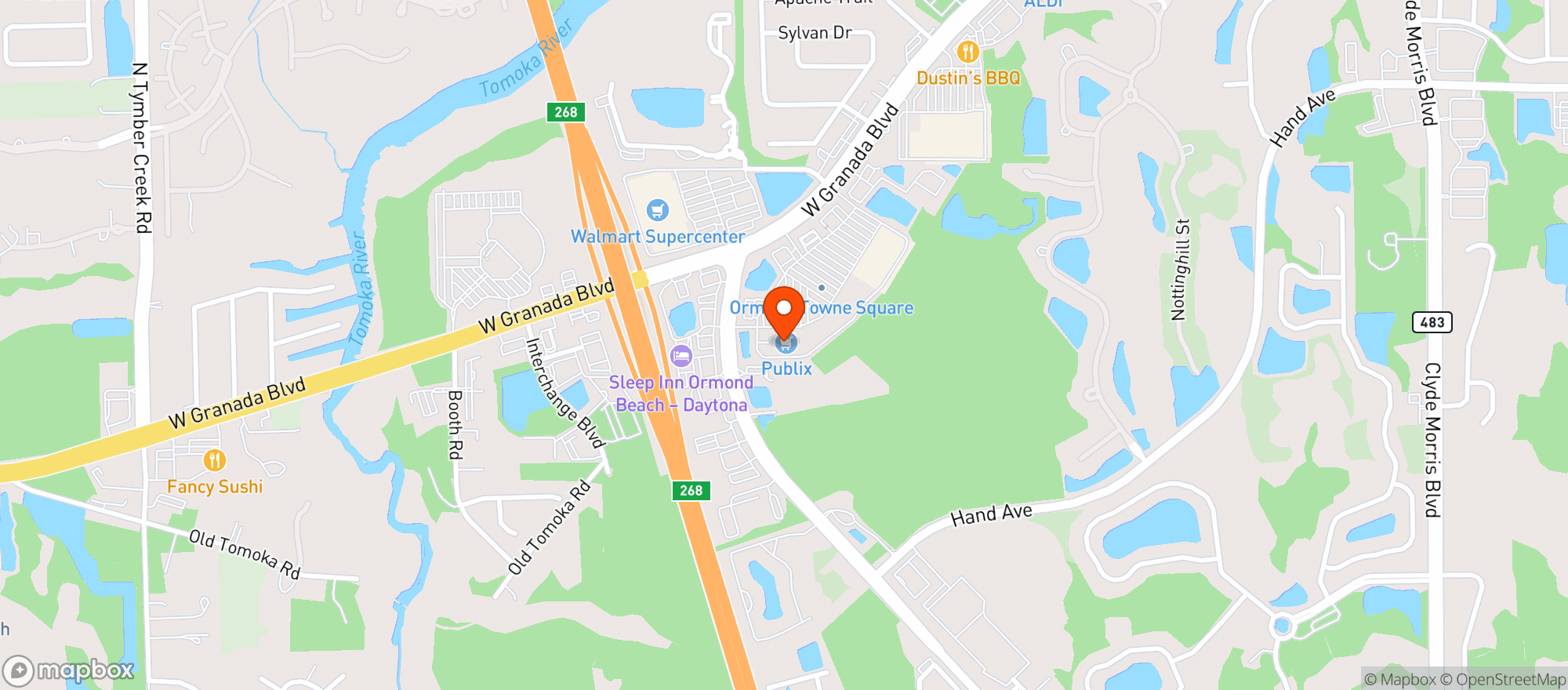 Map showing Publix