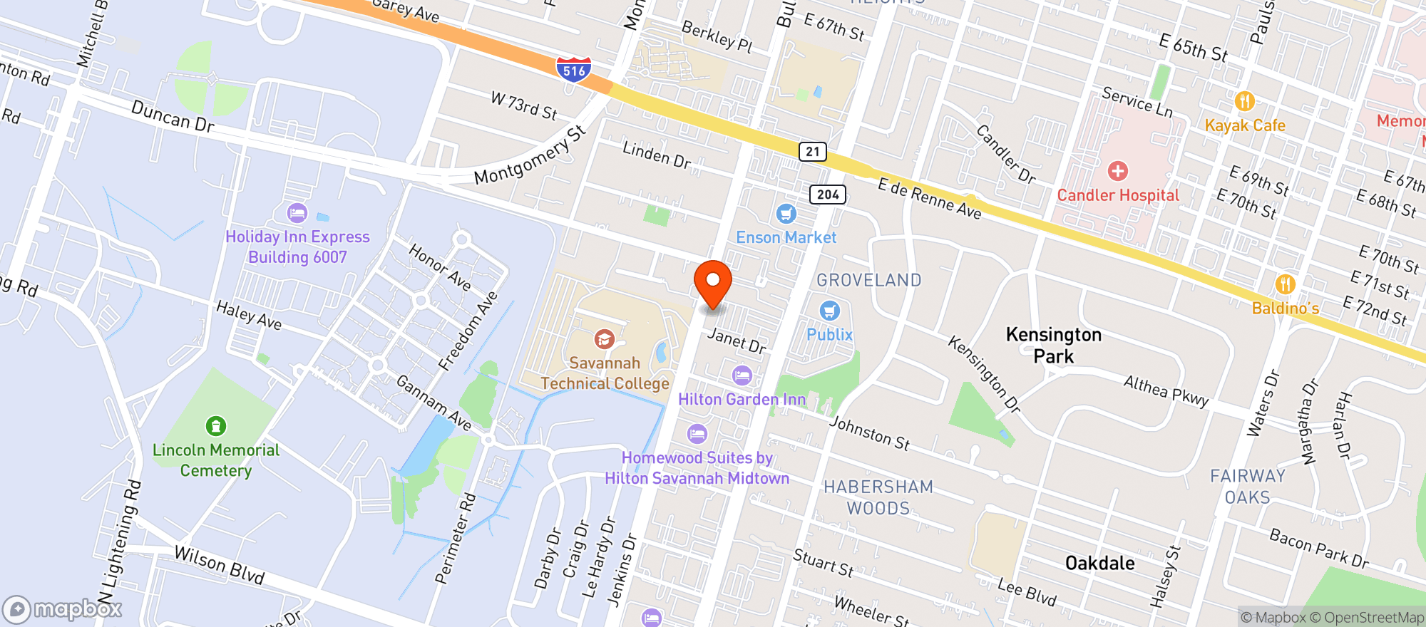 Map showing The Fresh Market