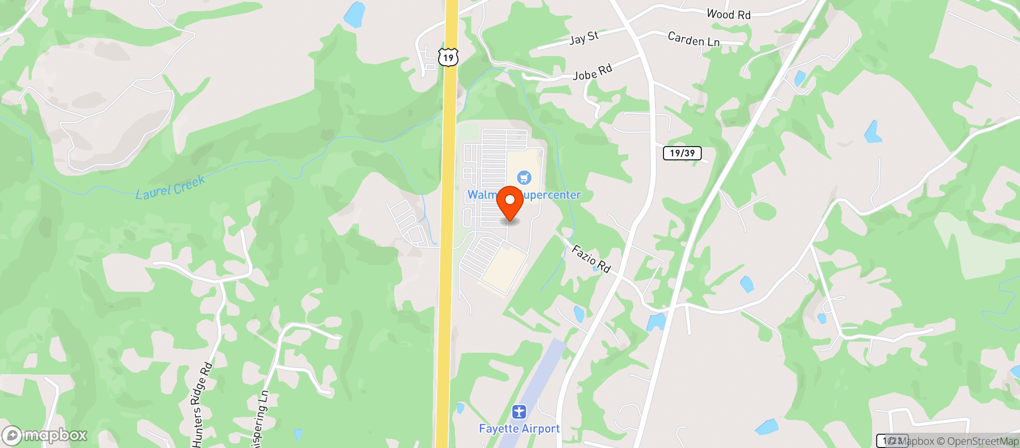Map showing Wal-Mart #1360 Fytvl
