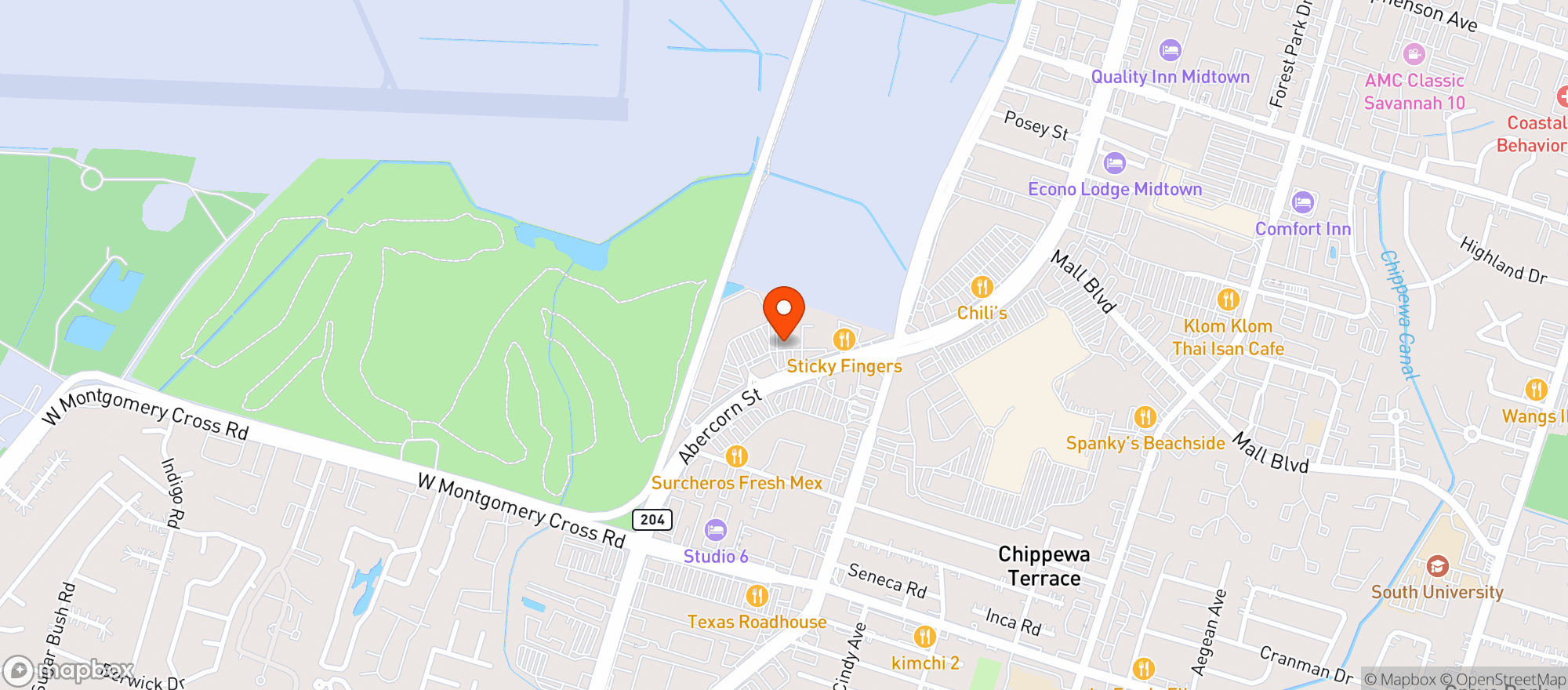 Map showing Habersham Beverage Warehouse