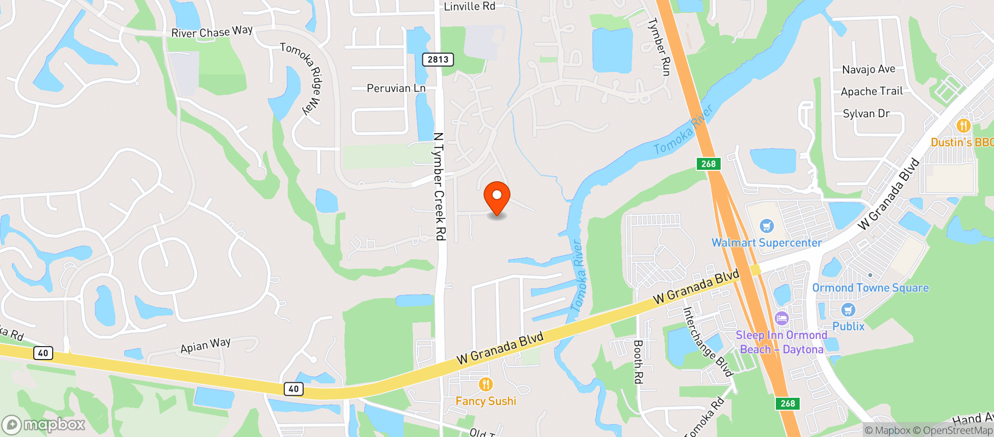 Map showing Miink Ormond Beach
