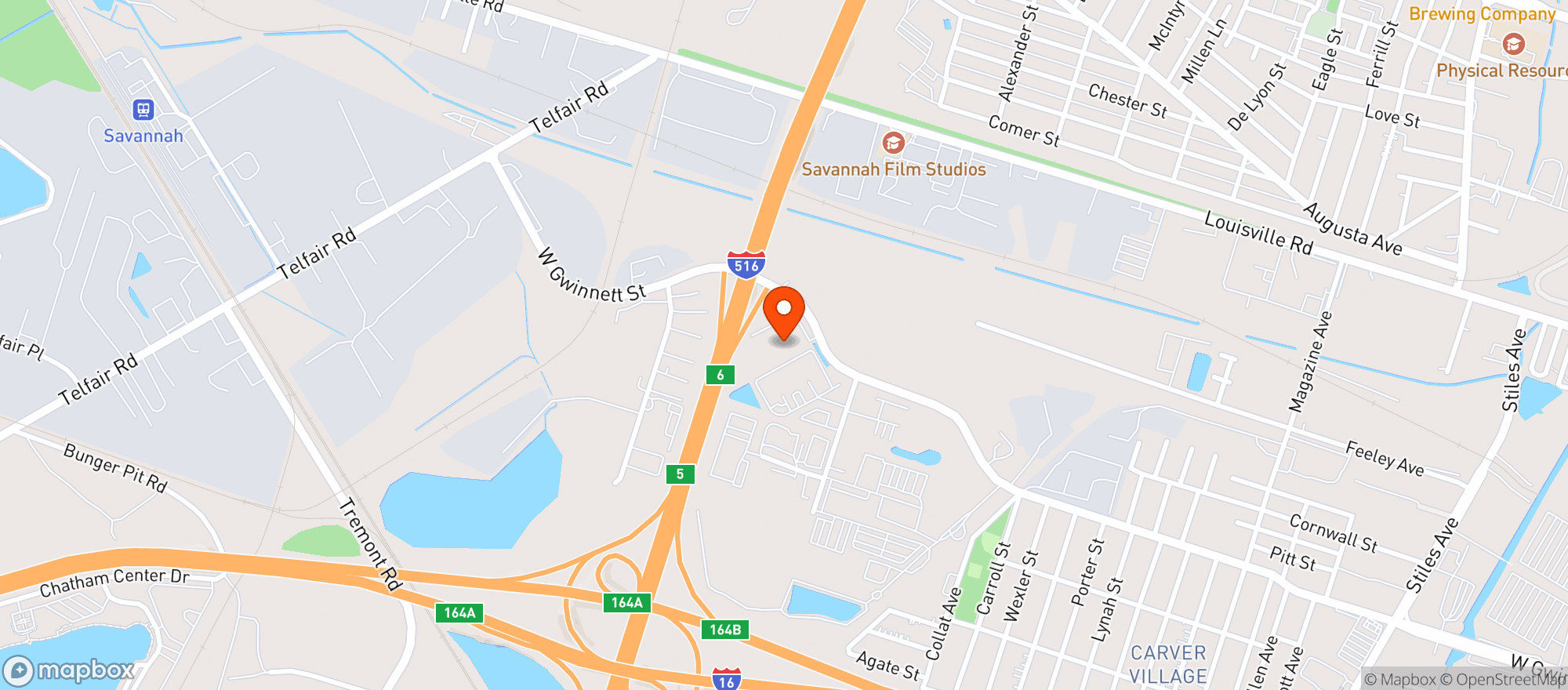 Map showing Savannah Distributing W #08663