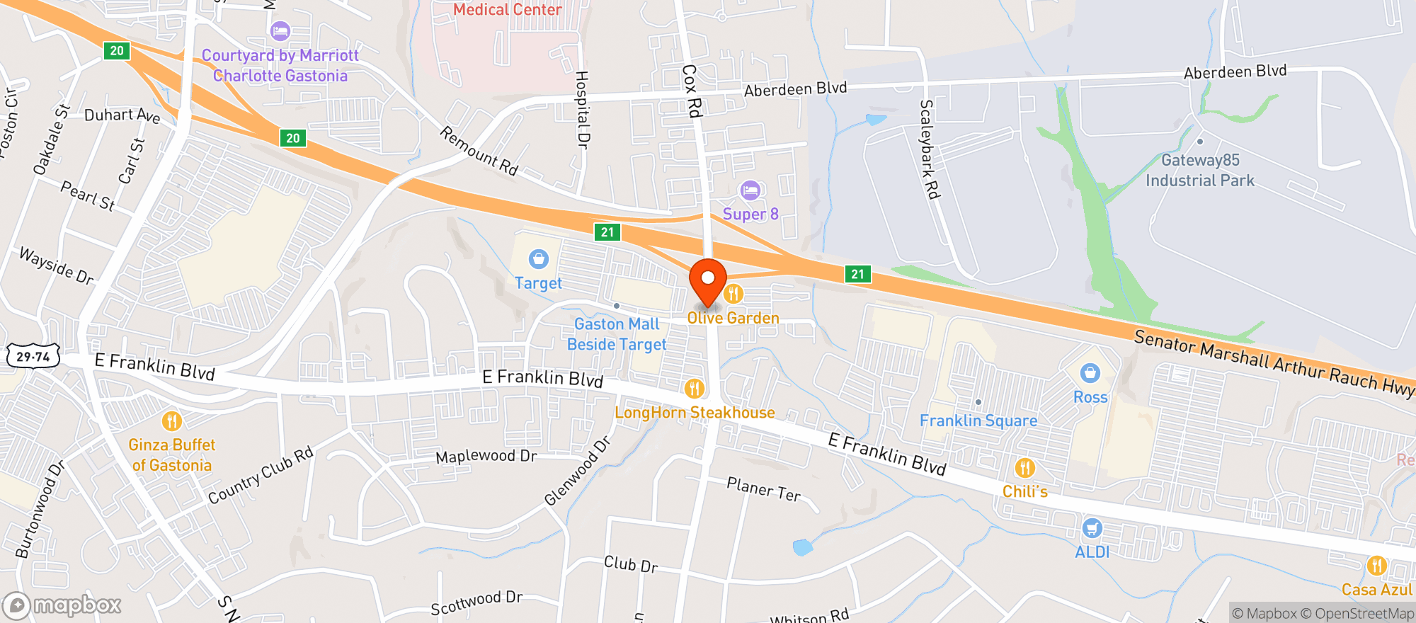 Map showing Target