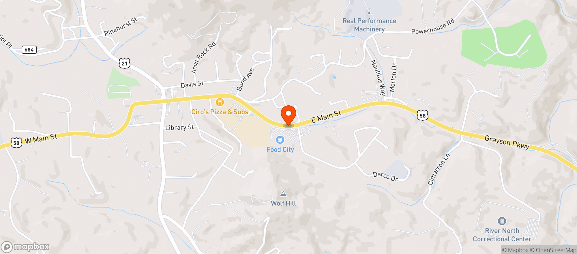 Map showing Food City K Vat