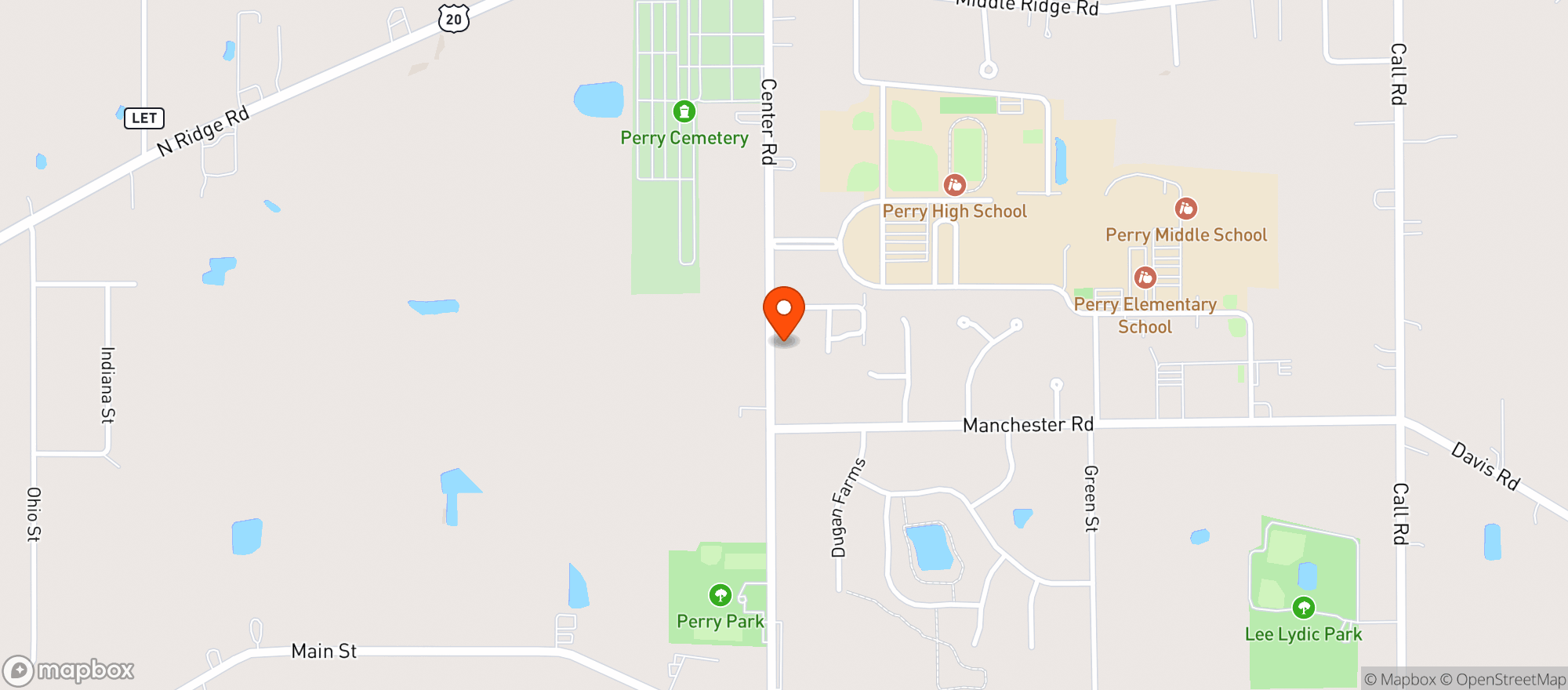 Map showing Perry Village Market #24888