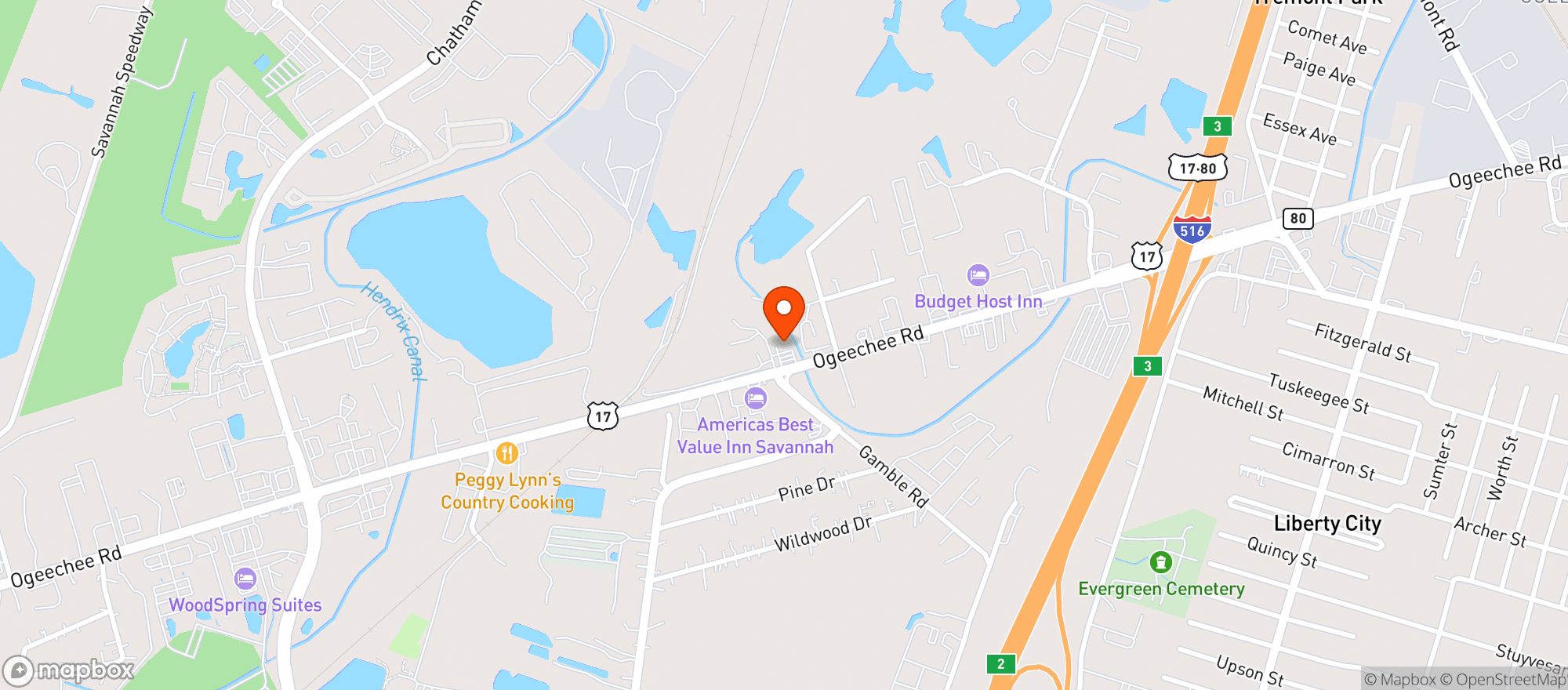 Map showing Ogeechee Chevron (sav)