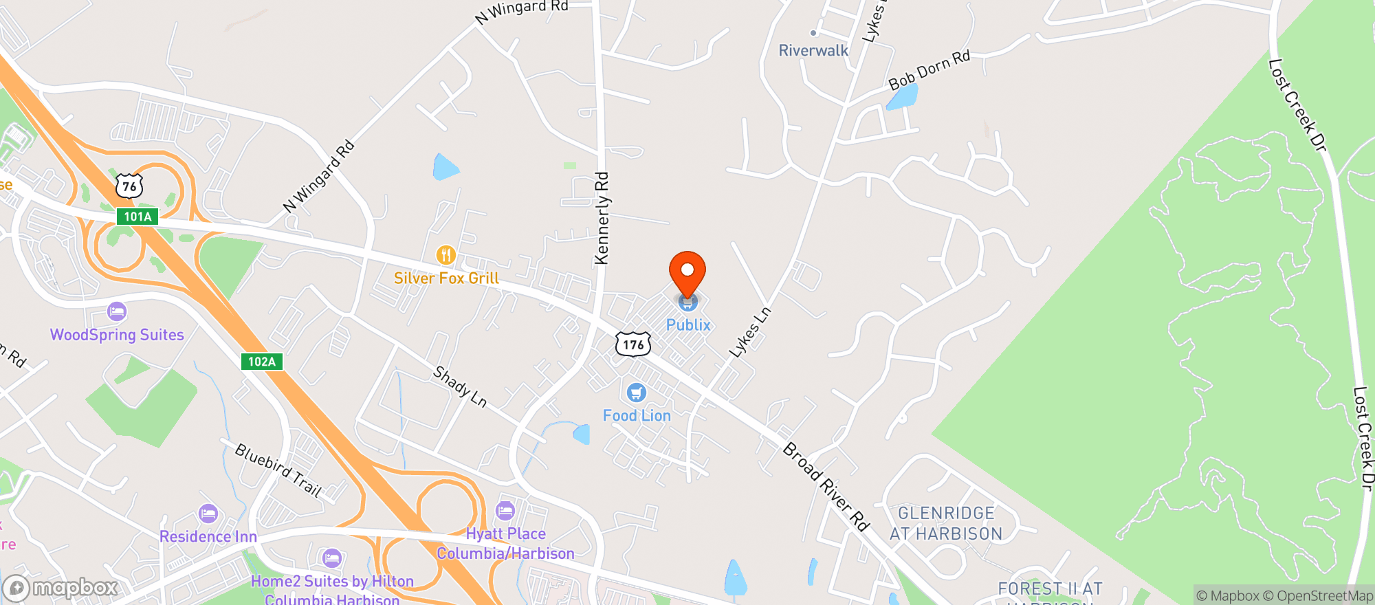 Map showing Publix