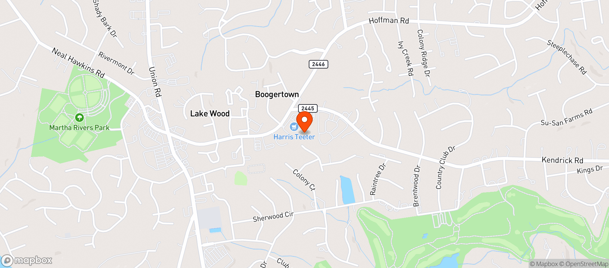 Map showing Harris Teeter