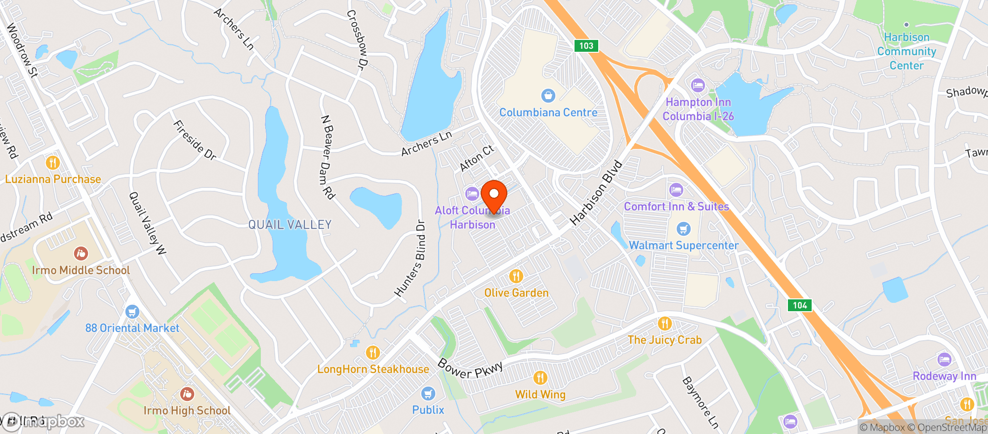 Map showing Your Cbd Store - Columbia #1