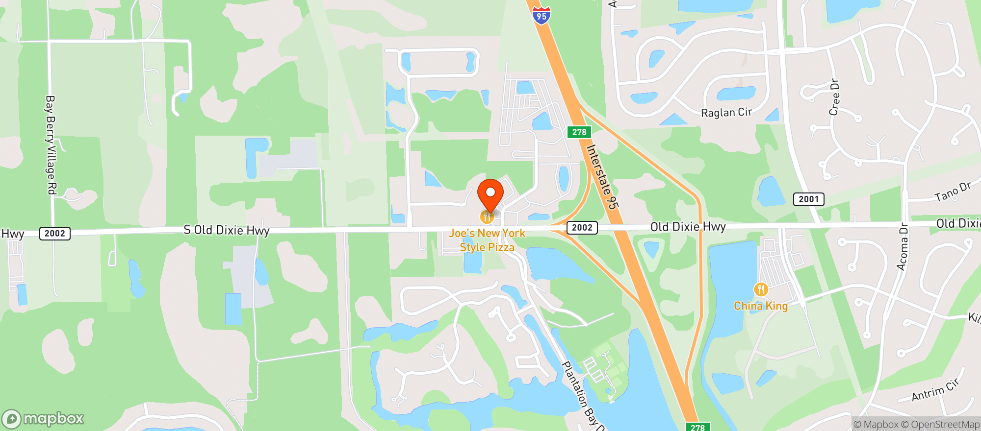 Map showing Plantation BP