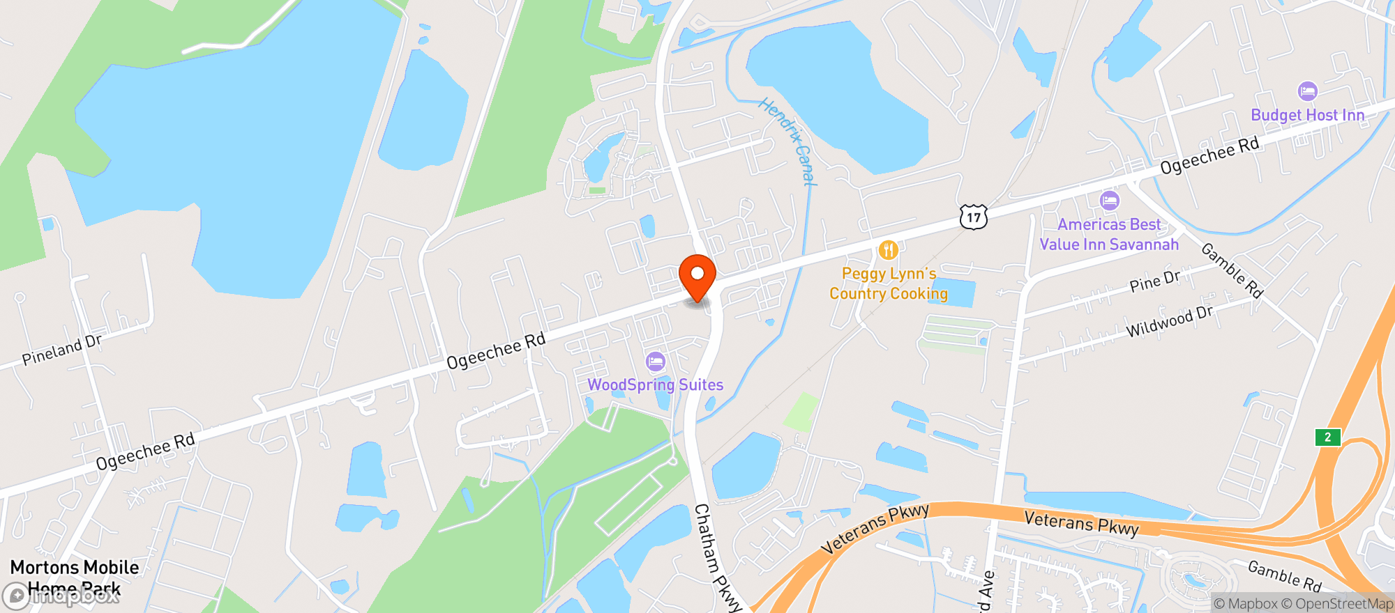 Map showing Mary Jane’s CBD - Savannah Ogeechee