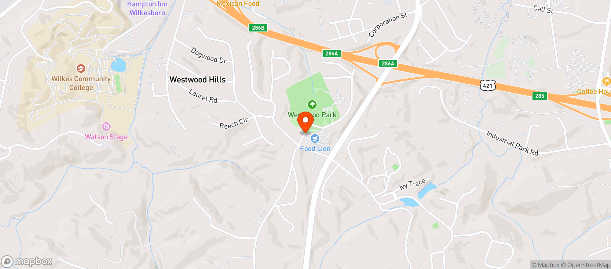 Map showing Food Lion