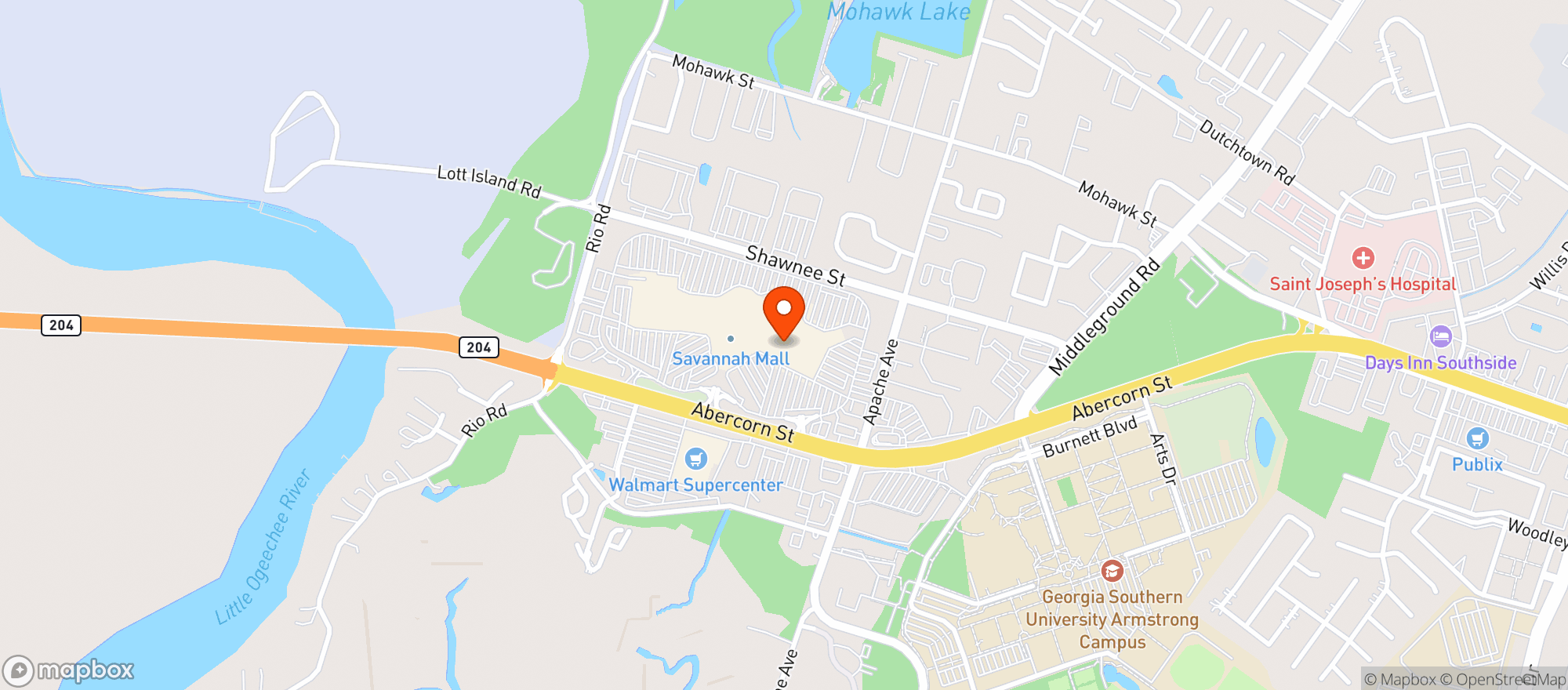 Map showing Target - Savannah