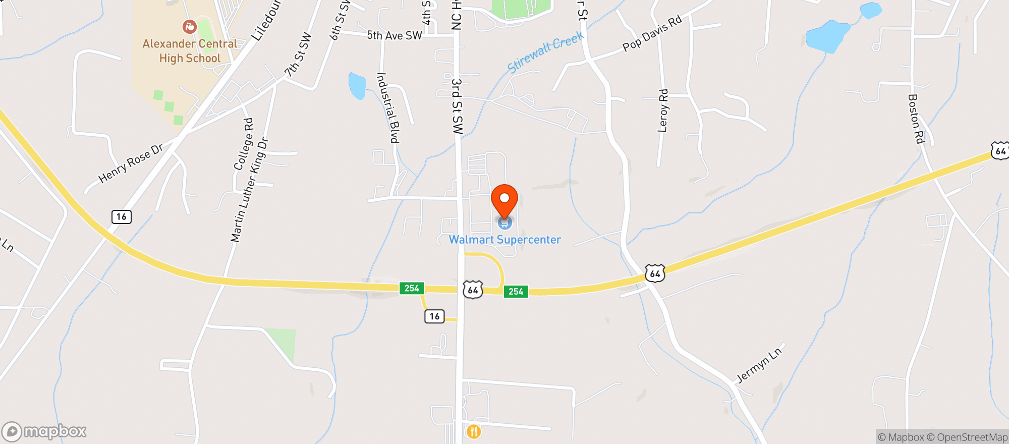 Map showing Walmart Supercenter