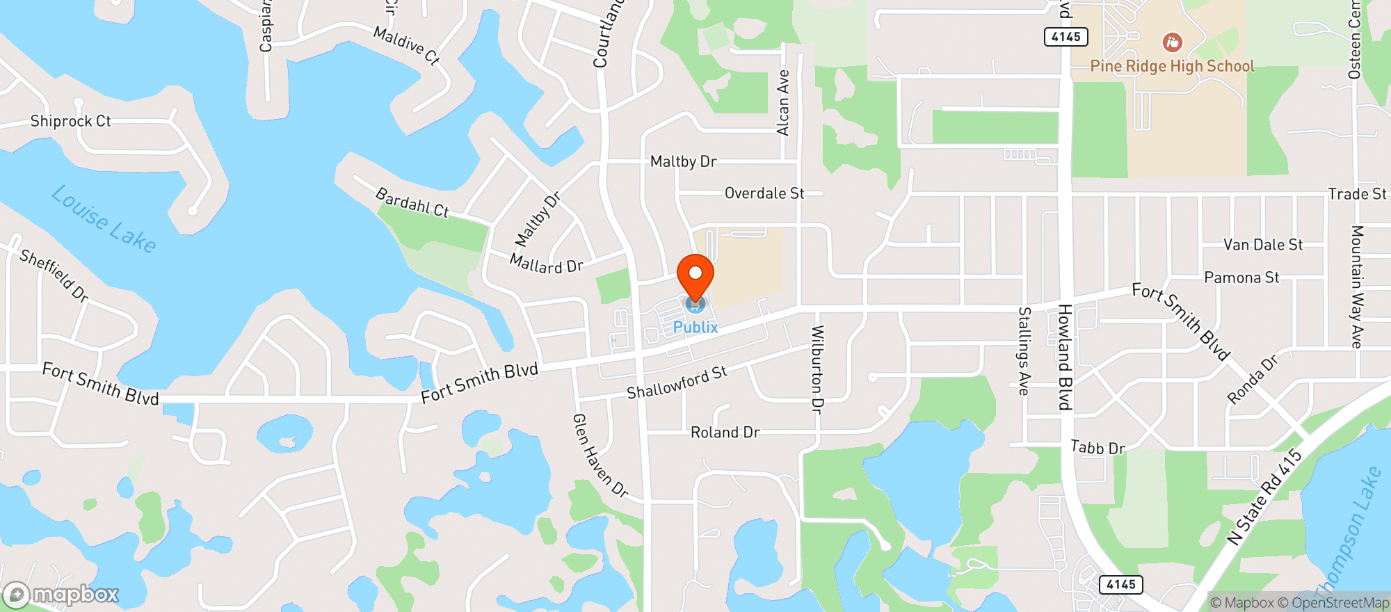 Map showing Publix