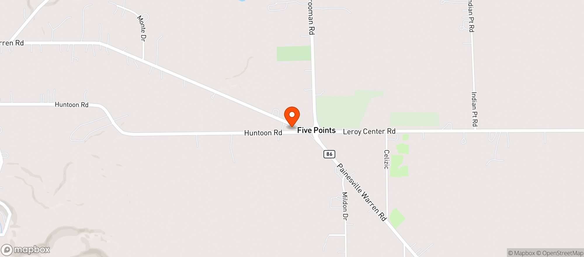 Map showing Capps Pizza