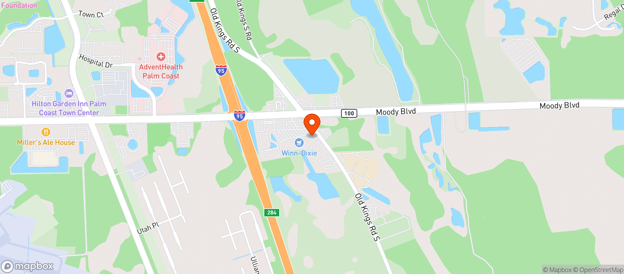 Map showing Sharps Discount Liquors