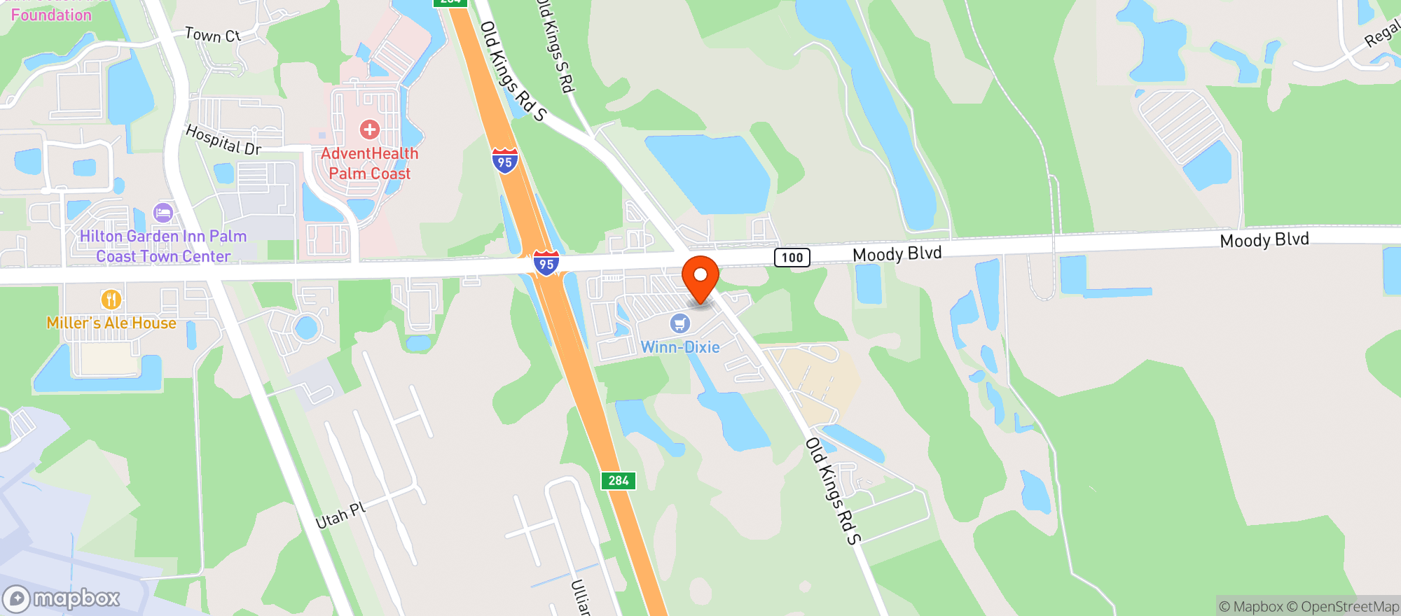 Map showing Winn Dixie