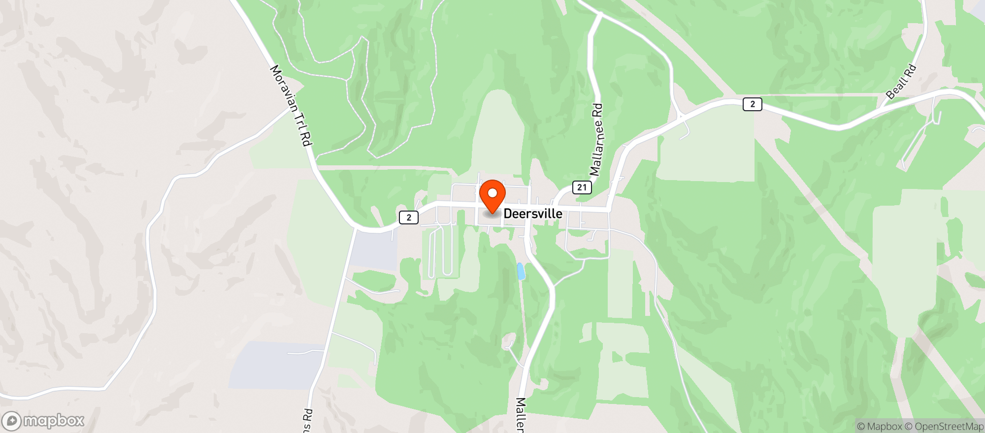 Map showing Deersville General Store