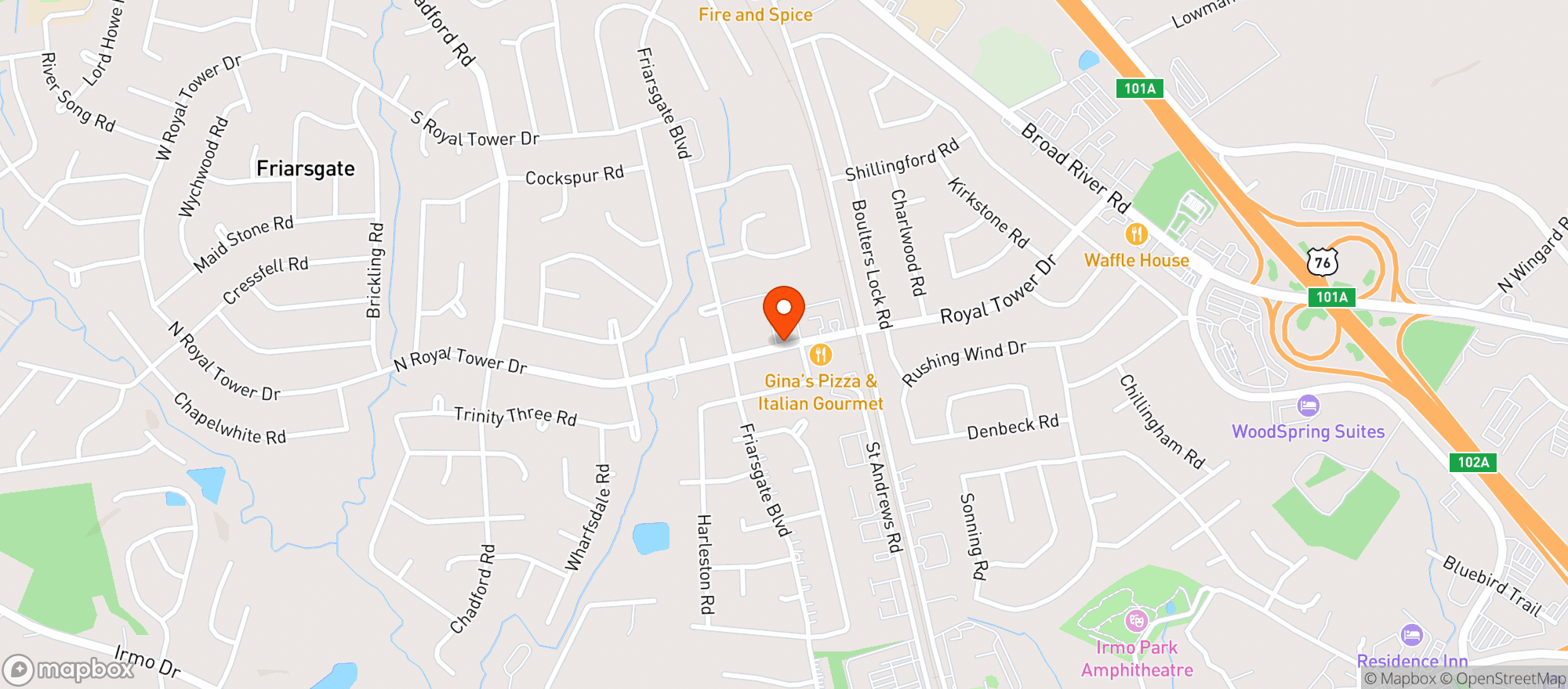 Map showing Friarsgate Supermarket
