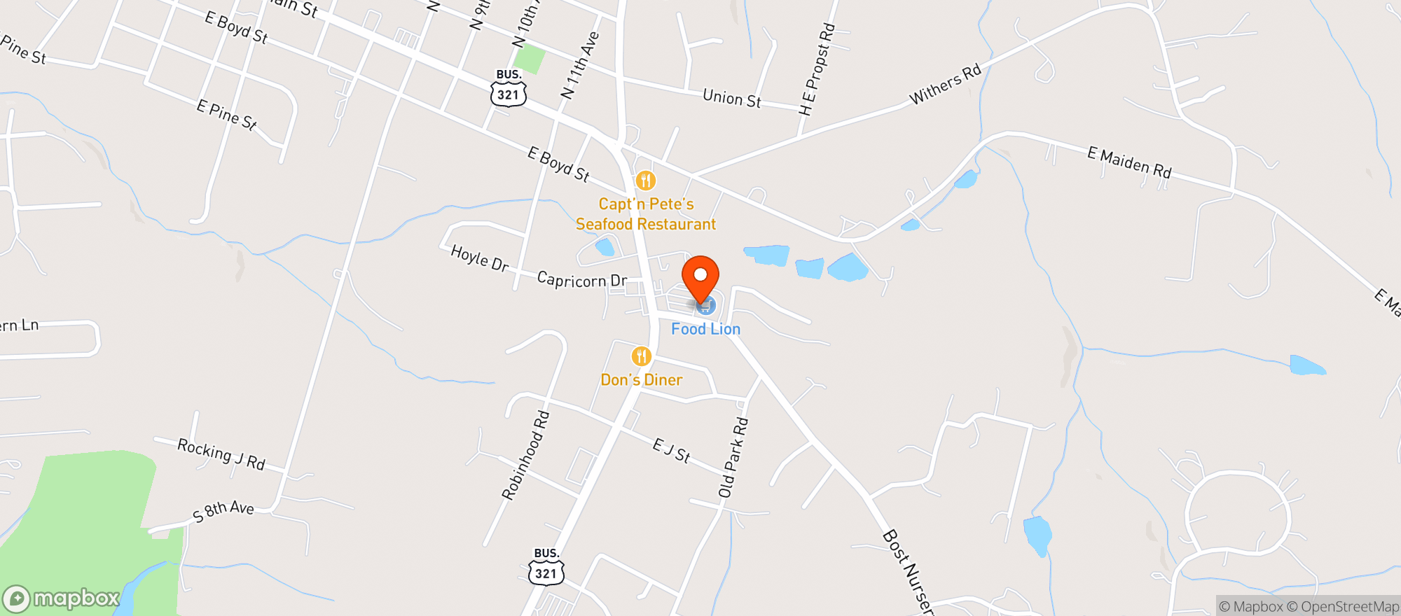Map showing Food Lion #803